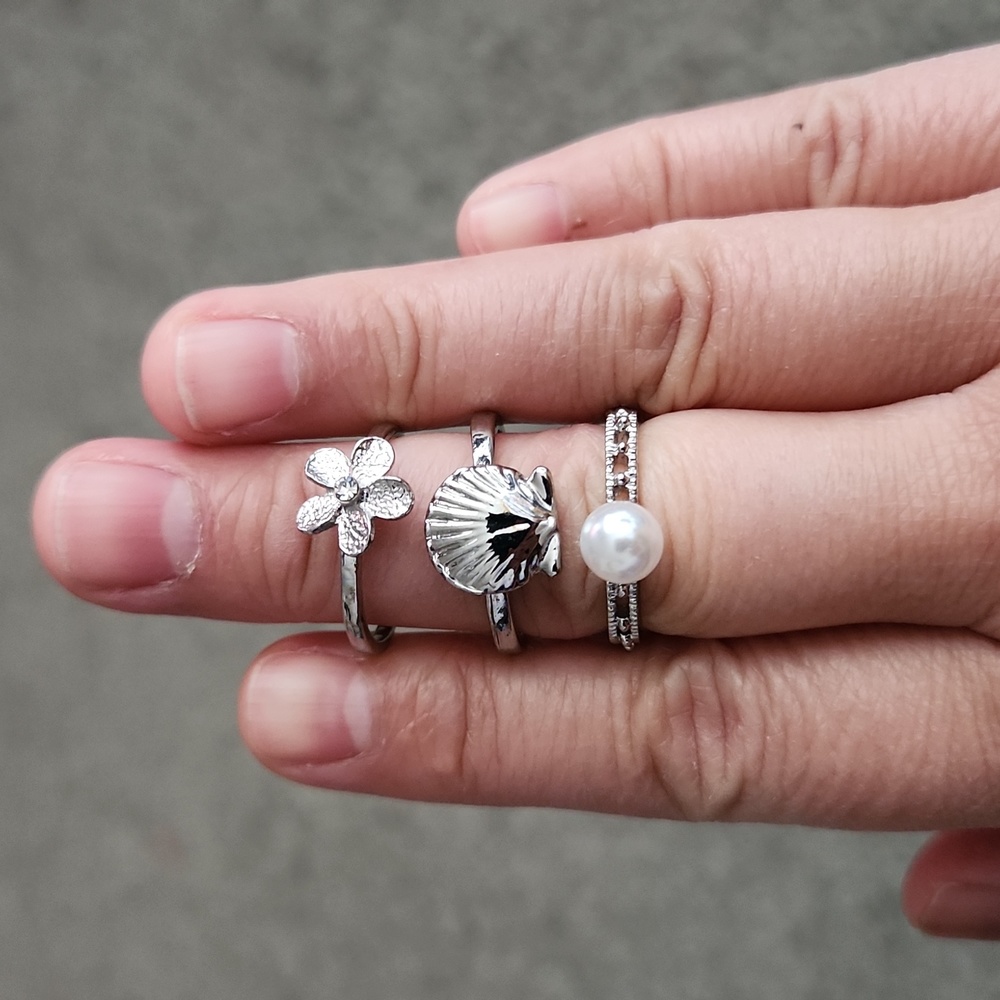 Hawaiian Silver Trio Rings SET NWOT